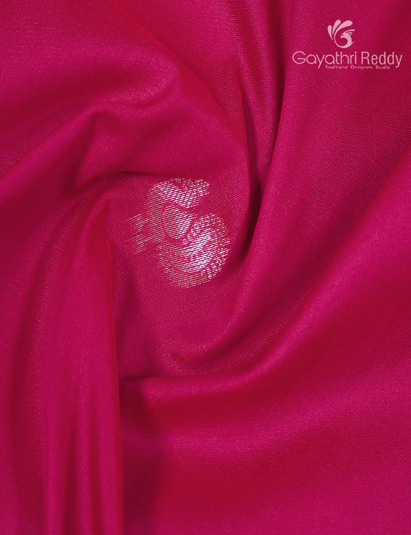Semi Kanchipuram Art Silk Saree in Rani Pink