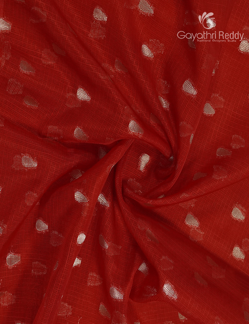 Banaras Kota Lehanga Set in Red and Baby Pink