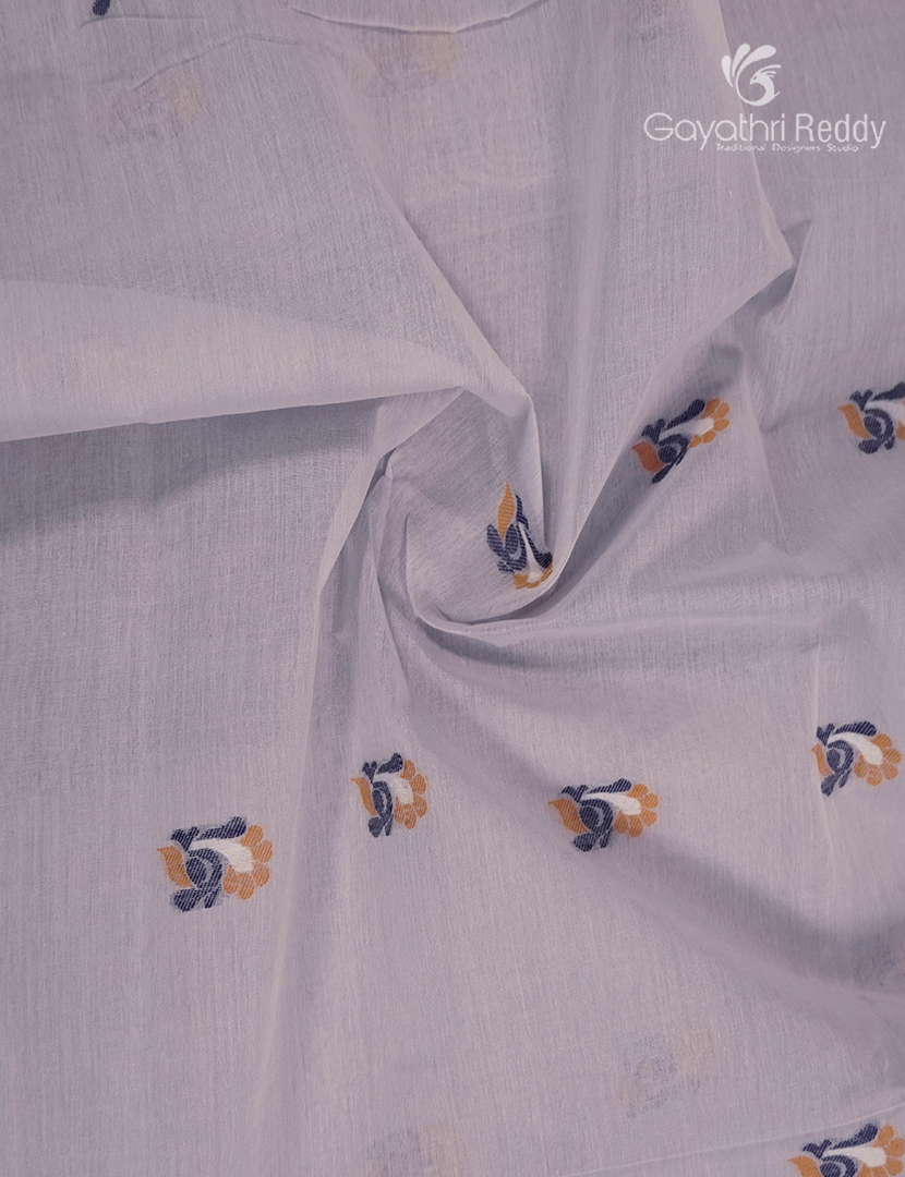 Jamdani Cotton Saree in Pastel Lavender