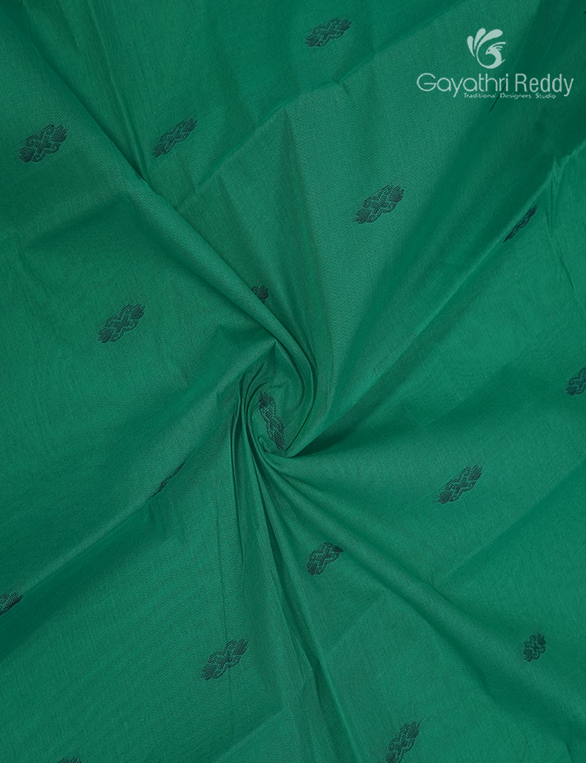 Pure Kanchi Cotton Saree in Rama Green