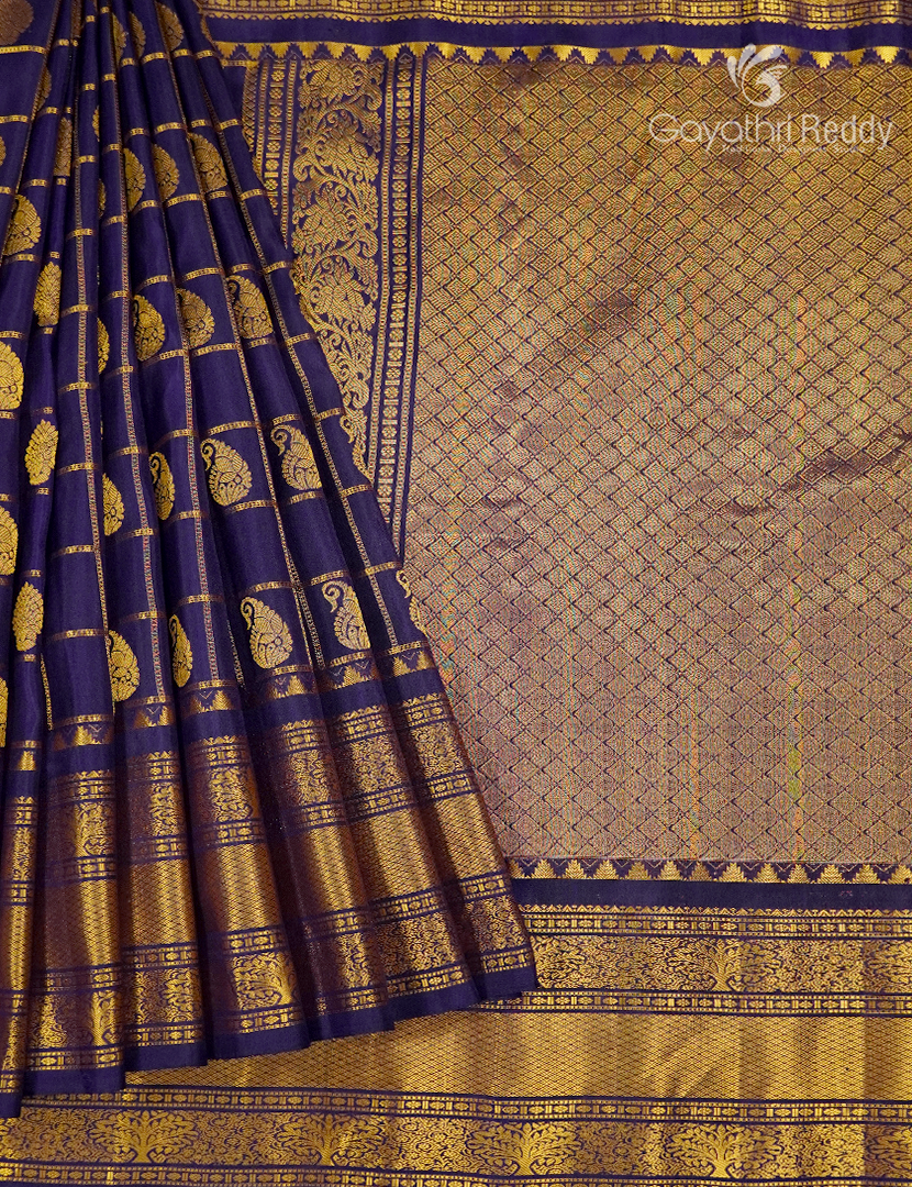 Pure Gadwal Silk Saree in Deep Blue