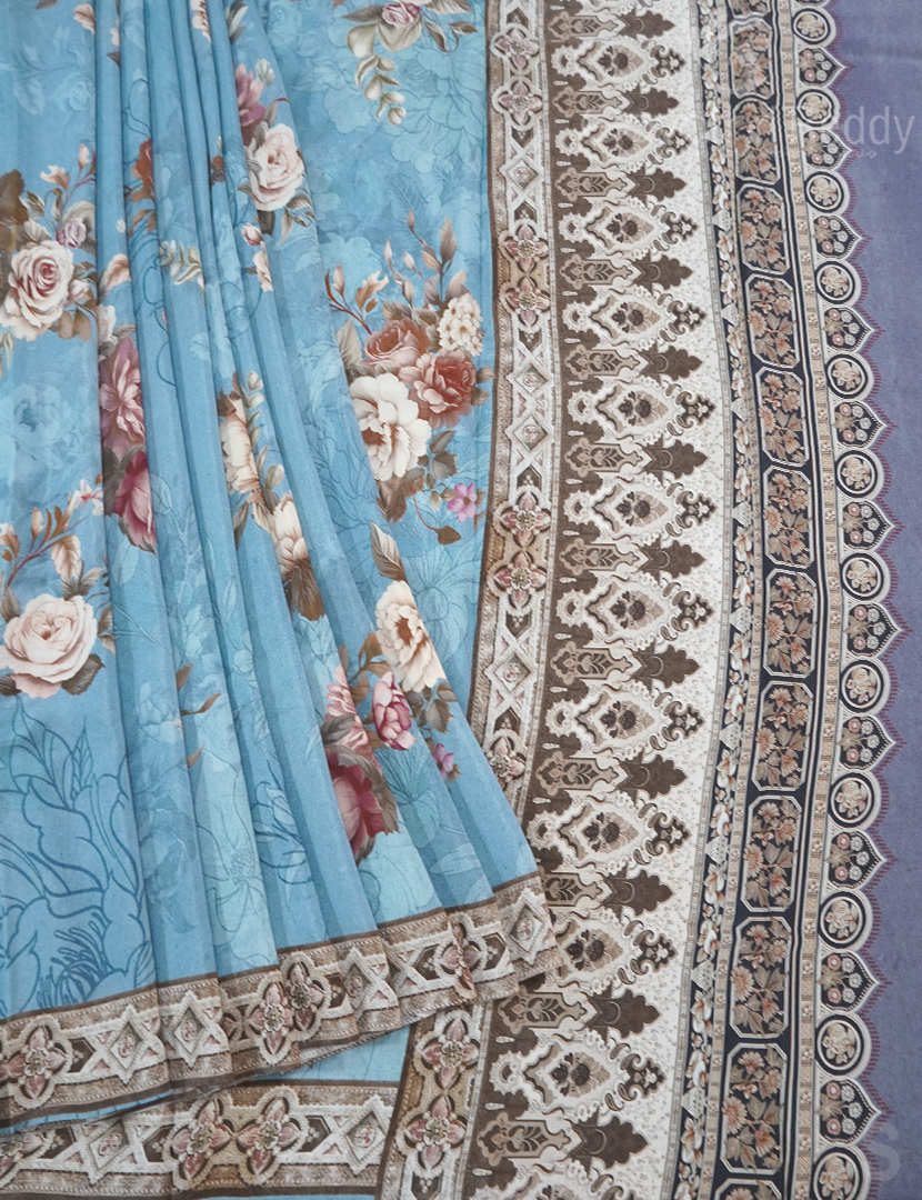 PURE CRAPE PRINTED SAREE-PCP15