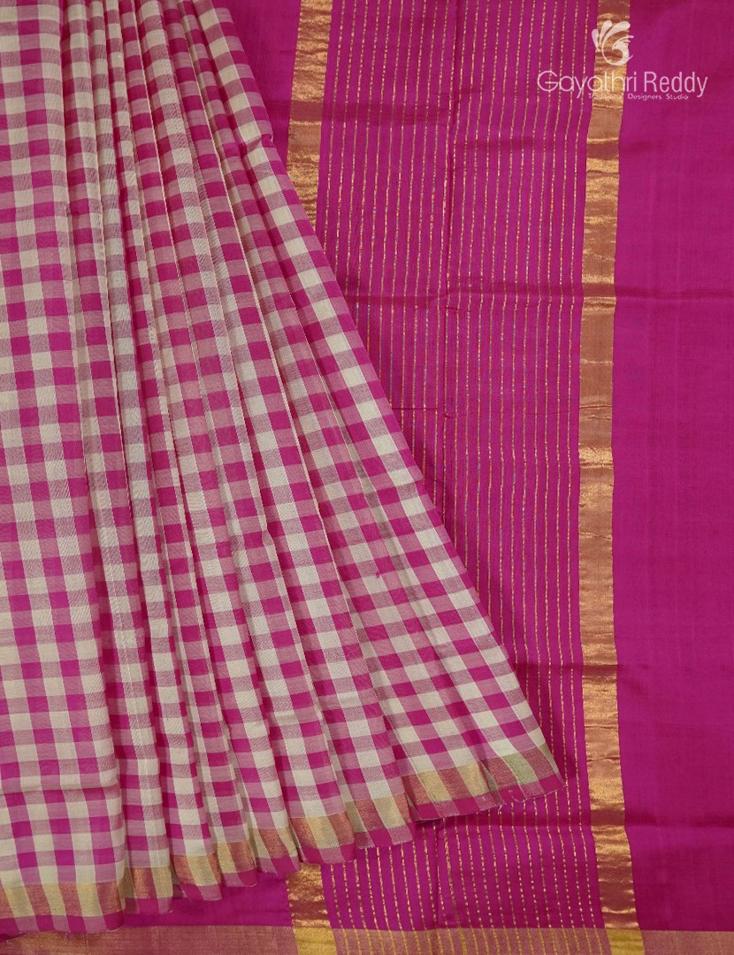 Pure Arani Sico Saree in Rani Pink