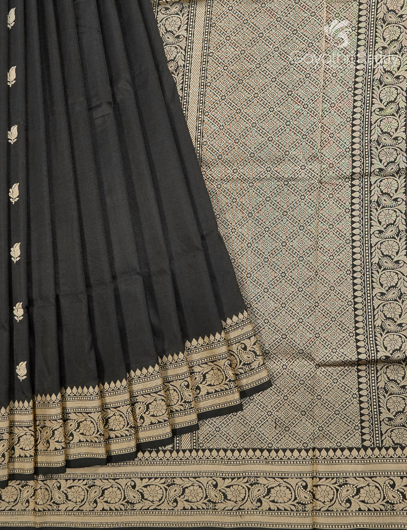 Pure Banaras Katan Silk Saree in Black