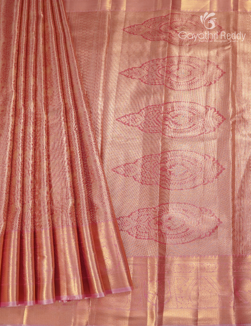 Semi Kanchipuram Silk Saree in Baby Peach