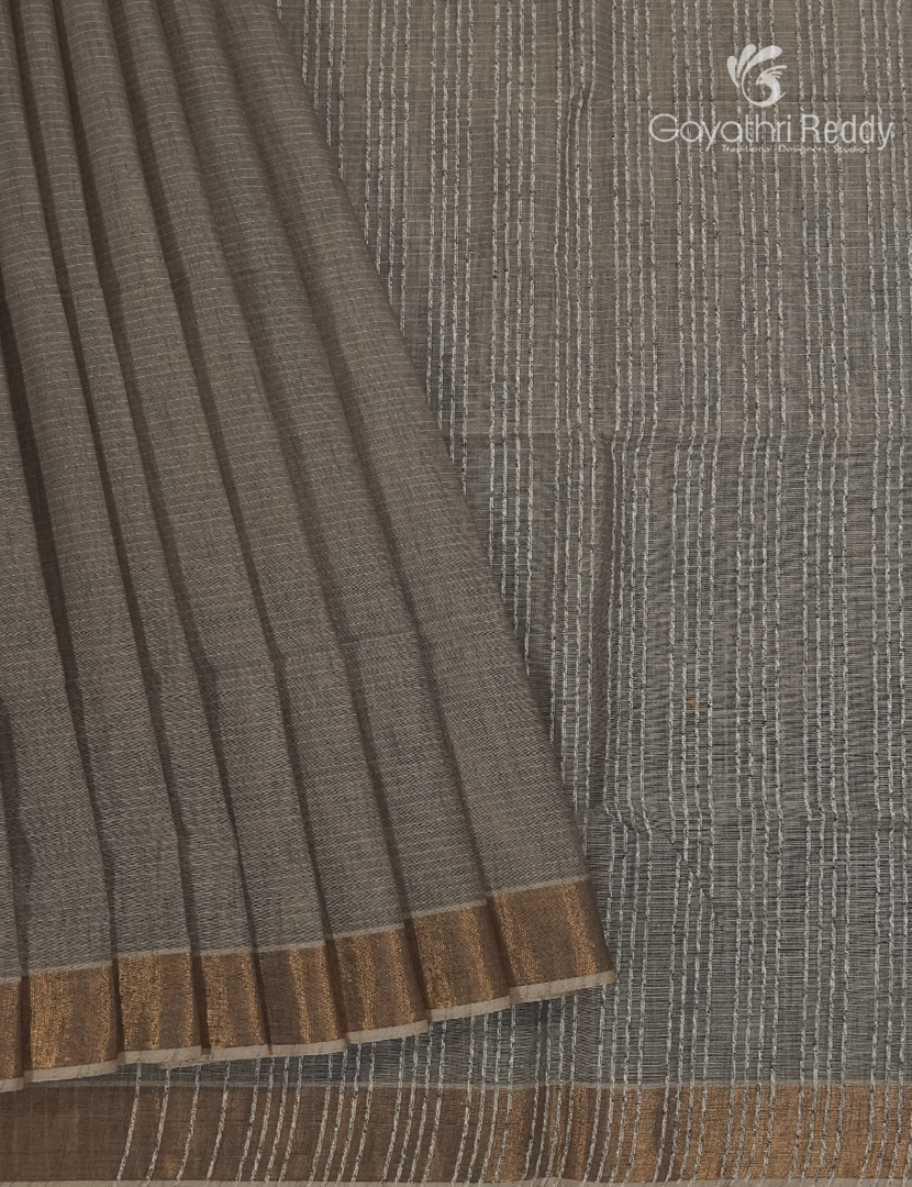 Pure Handloom Cotton Saree in Grey