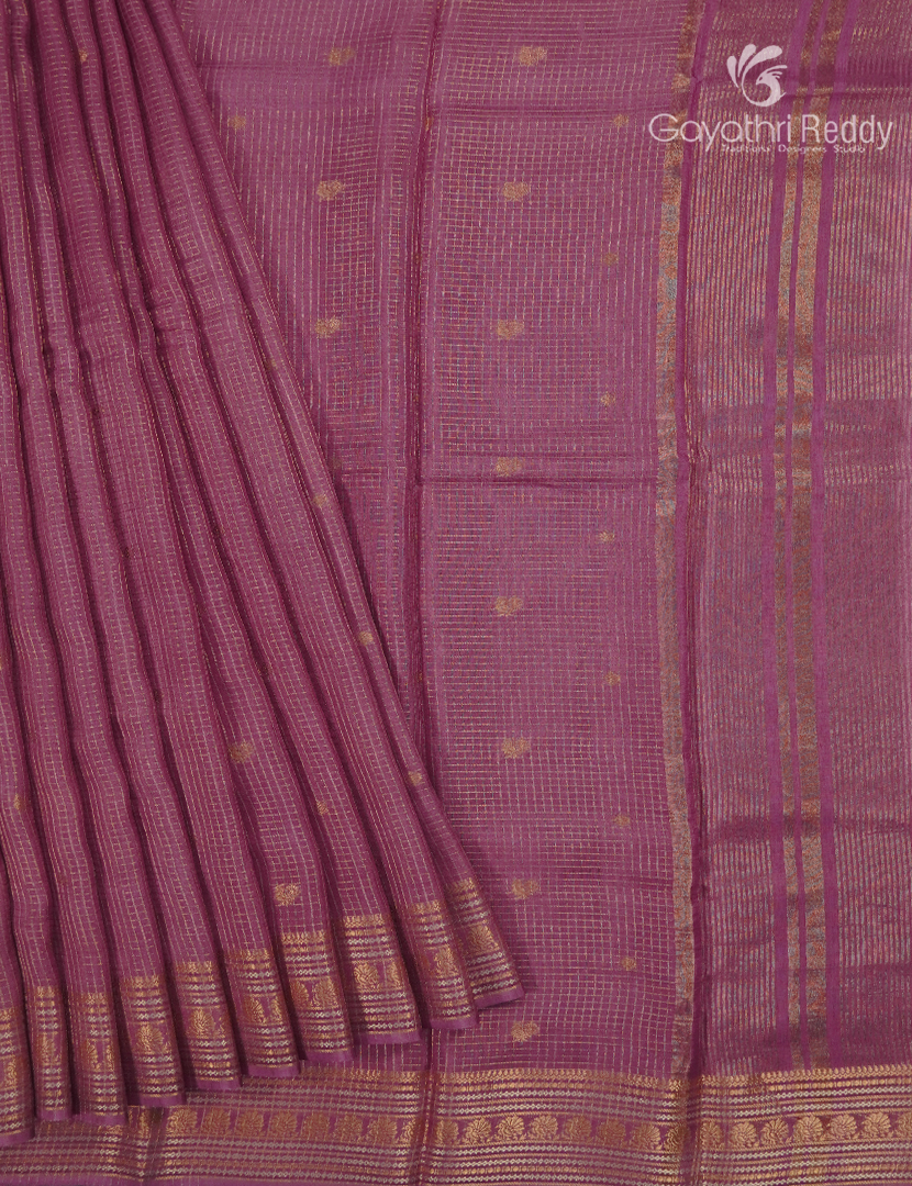 Semi Mysore Crepe Saree in Onion Pink