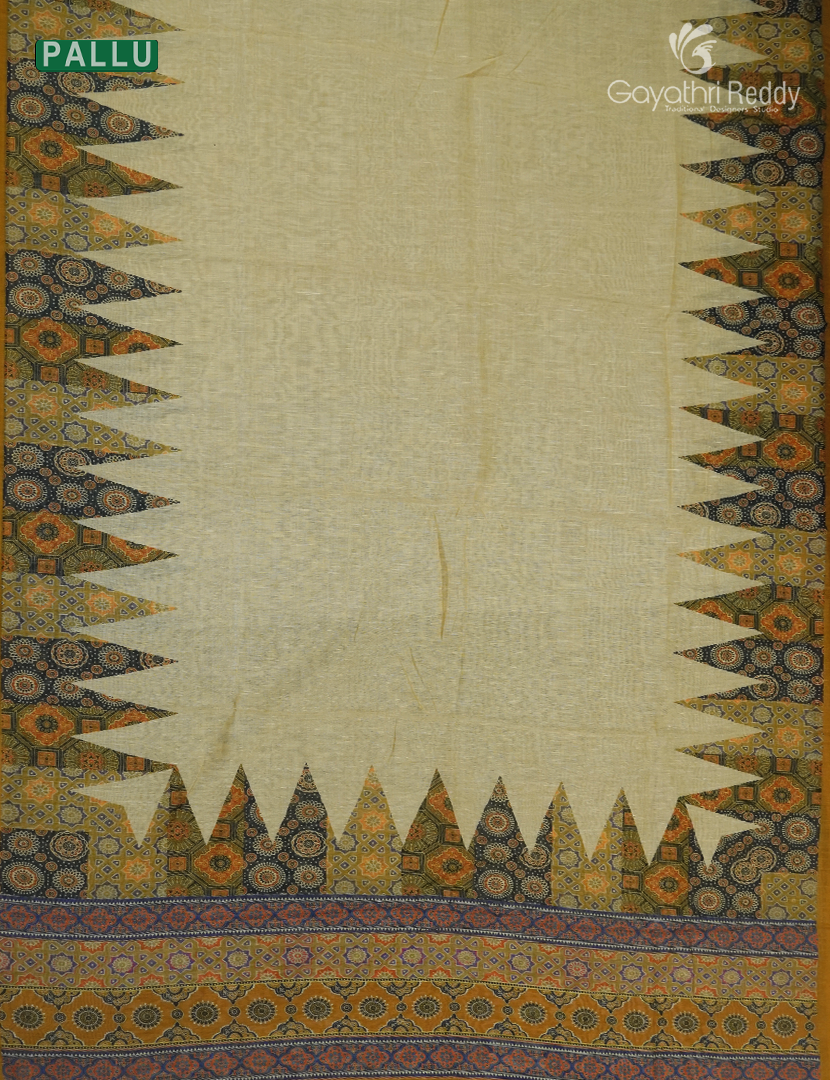 Pure Linen Saree in Pastel Yellow