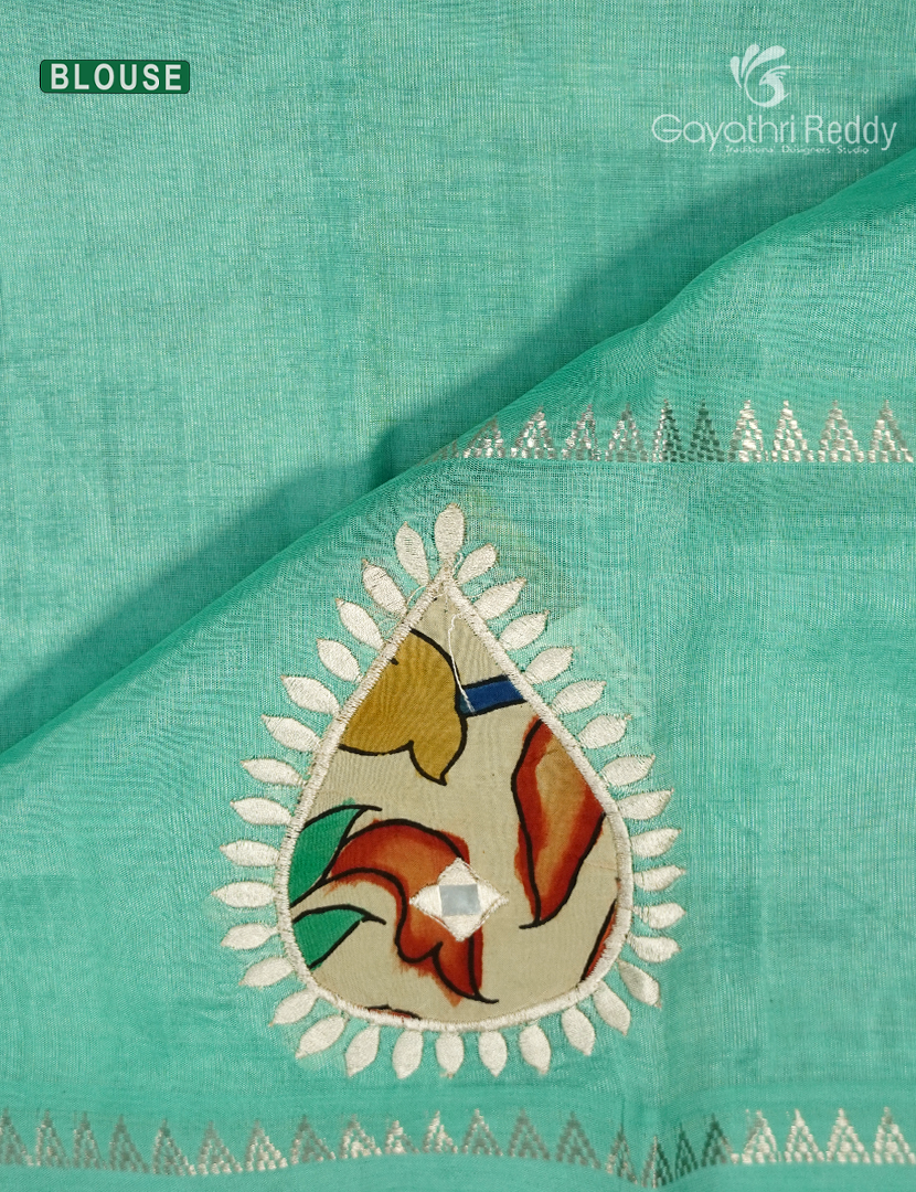 Pure Mangalagiri Langa Voni Set in Sea Foam Green