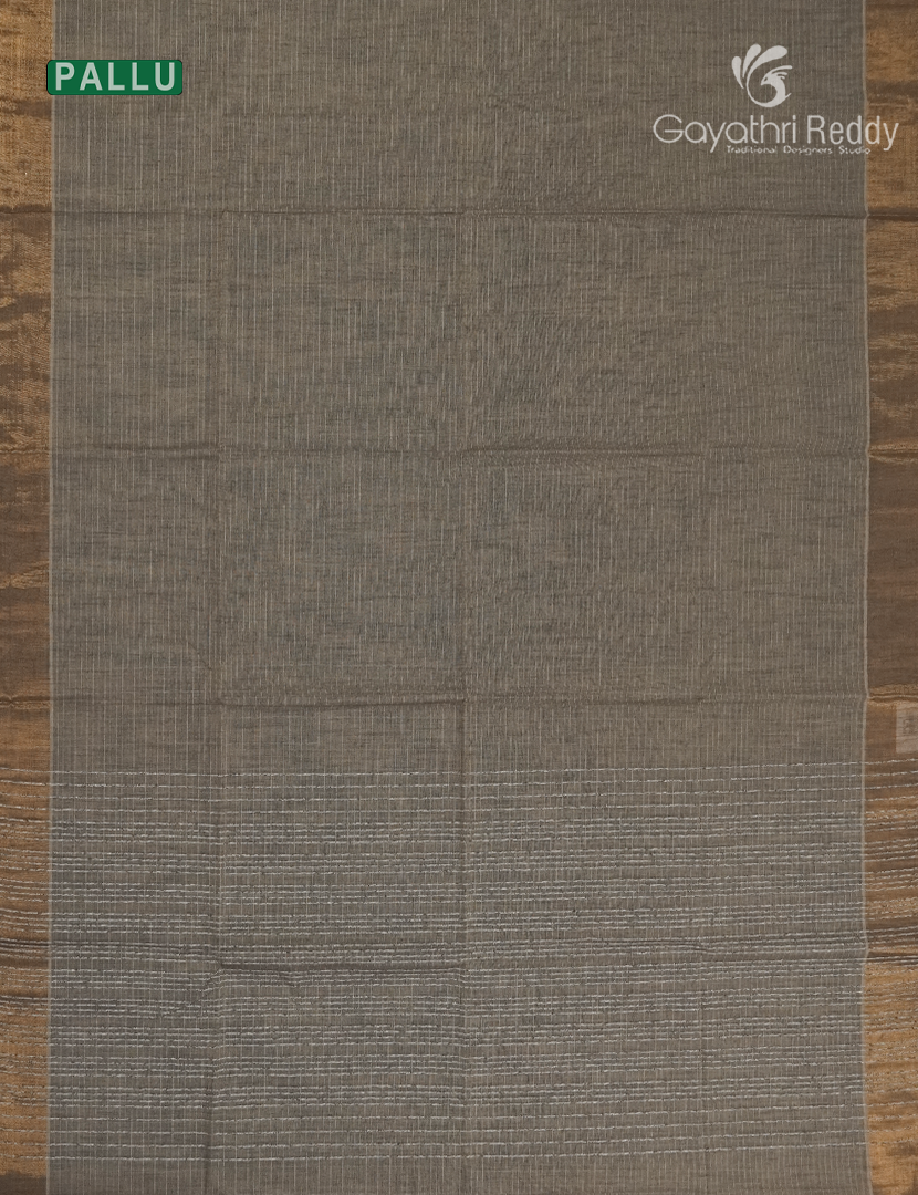 Pure Handloom Cotton Saree in Grey