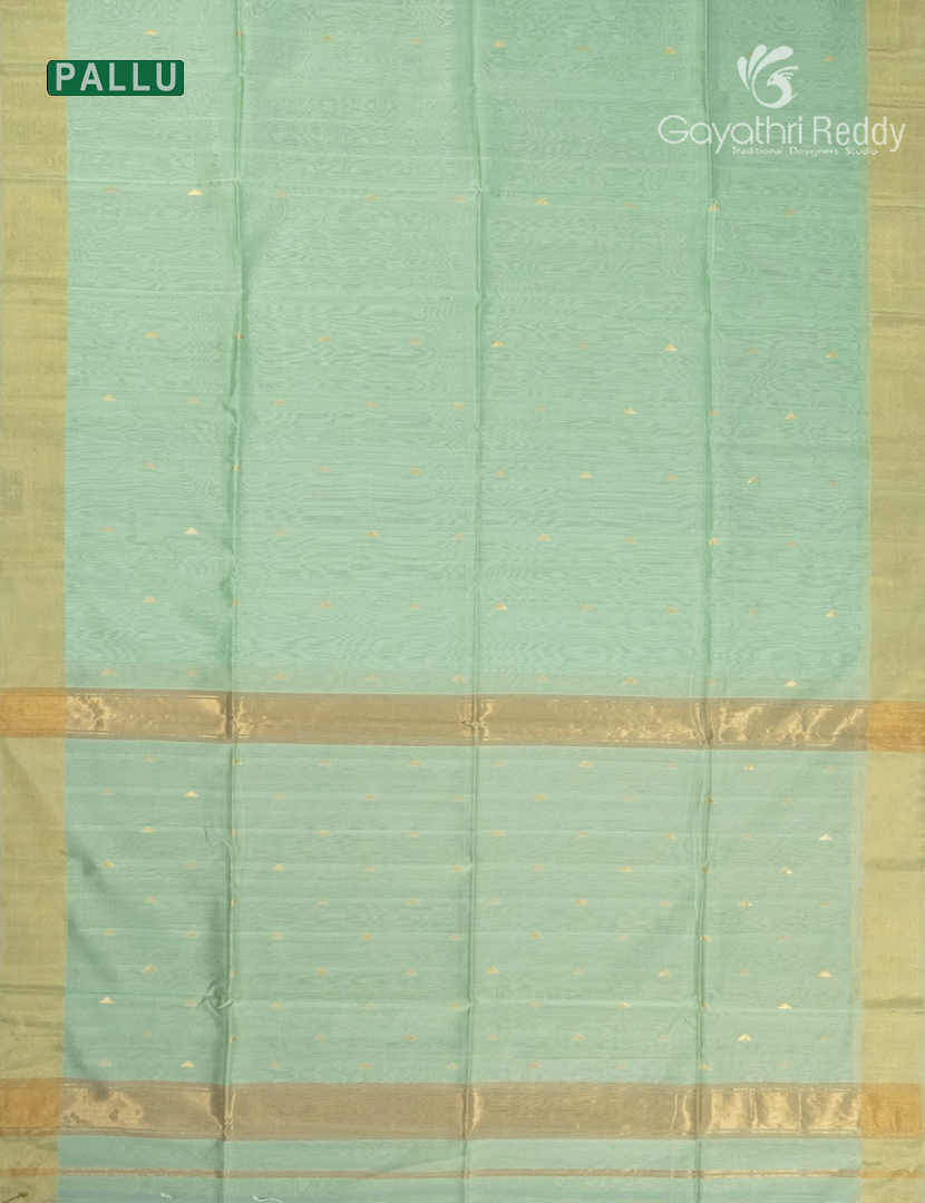 Pure Chanderi Sico Saree in Pastel Pista Green