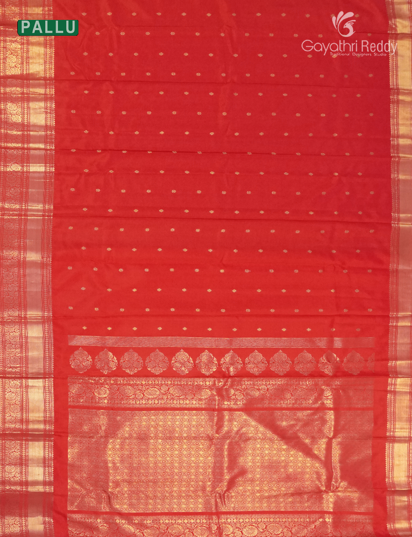 Pure Kanchipuram Silk Saree in Orange