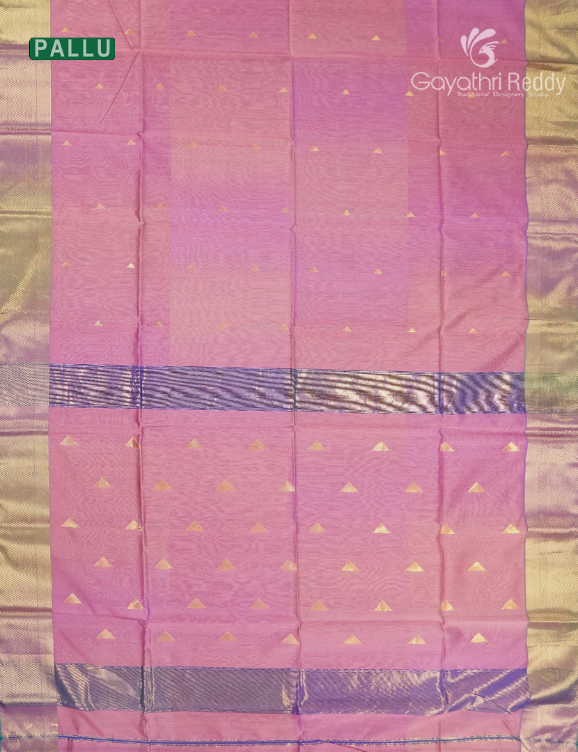 Pure Chanderi Sico Saree in Baby Pink