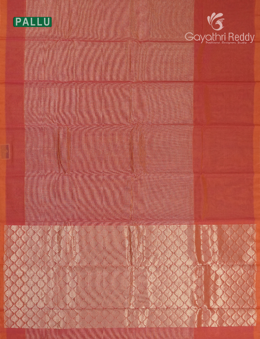 Pure Kanchipuram Sico Saree in Peachish Orange