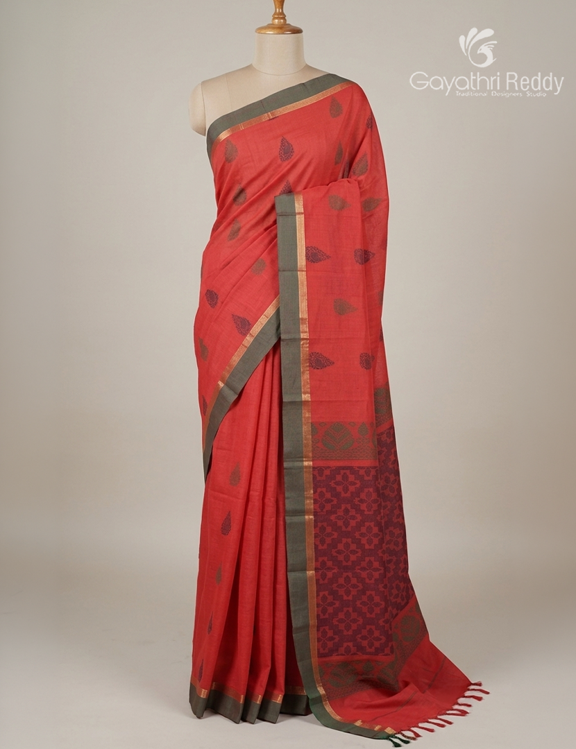 Pure Kanchi Cotton Saree in Lotus Pink