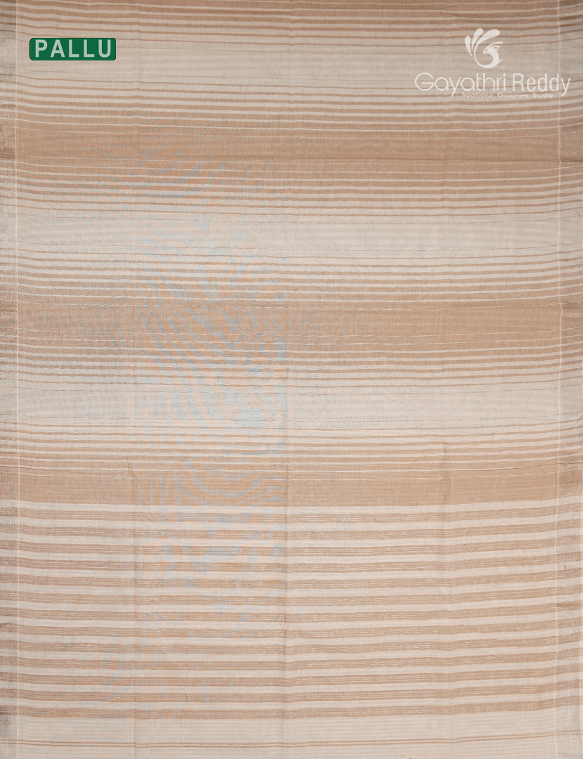 Pure Kanchi Cotton Saree in Cream and Beige
