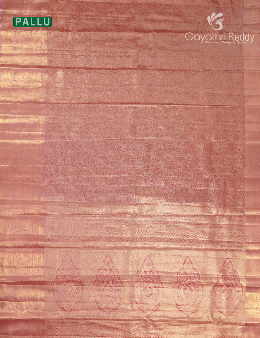 Semi Kanchipuram Silk Saree in Baby Peach