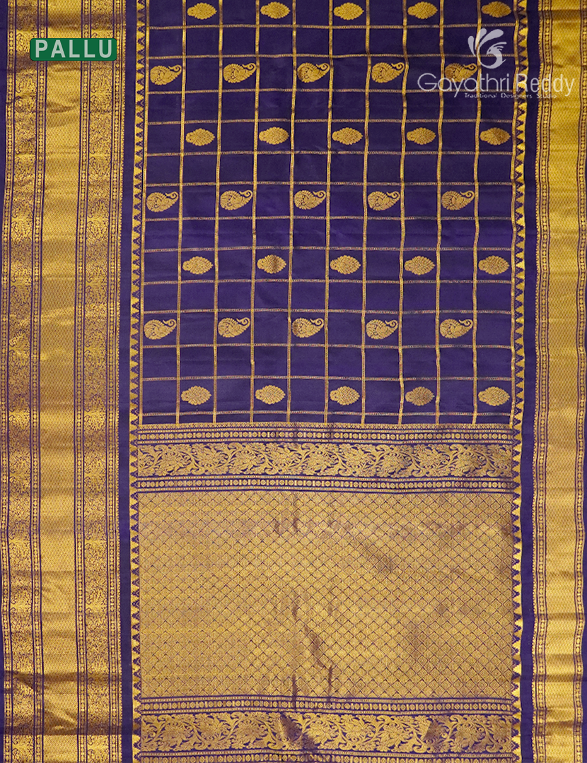 Pure Gadwal Silk Saree in Deep Blue
