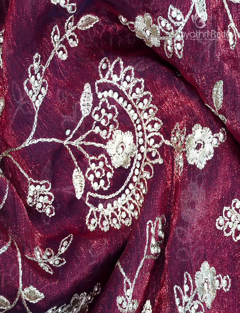 Tissue Fancy Party Wear in Plum