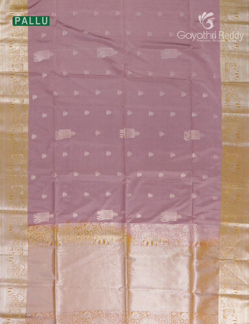 Soft Silk Saree in Mauve and Deep Mustard