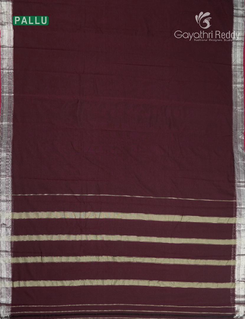 Pure Narayanpet Cotton Saree in Brown