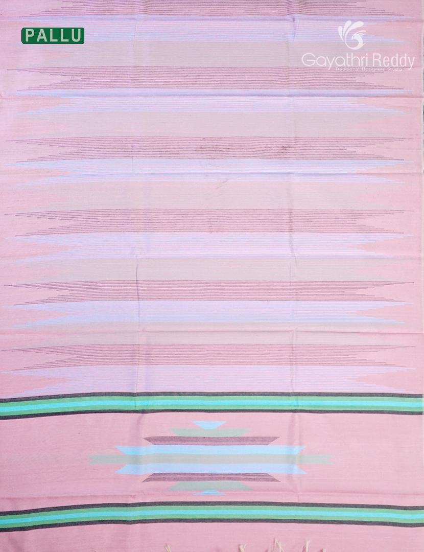 Pure Khadi Pattu Saree in Pastel Baby Pink