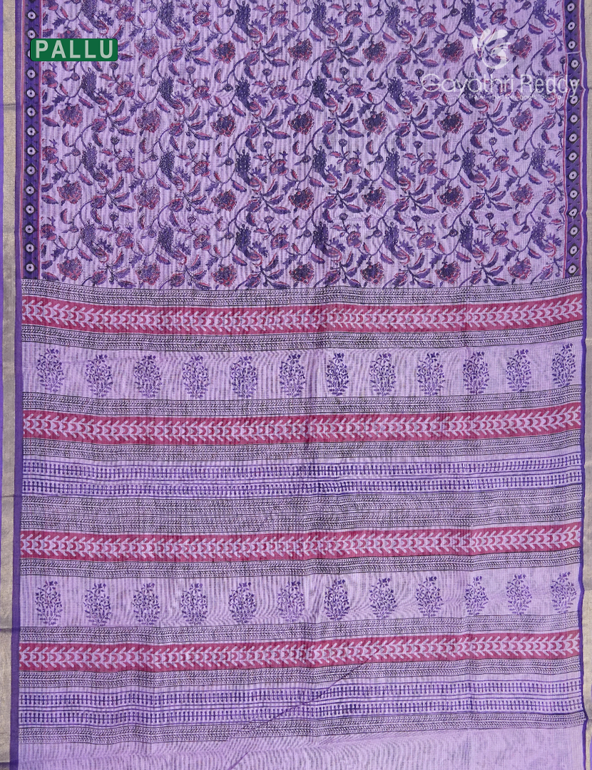 Premium Quality Cotton Kota Saree in Lavender and Purple