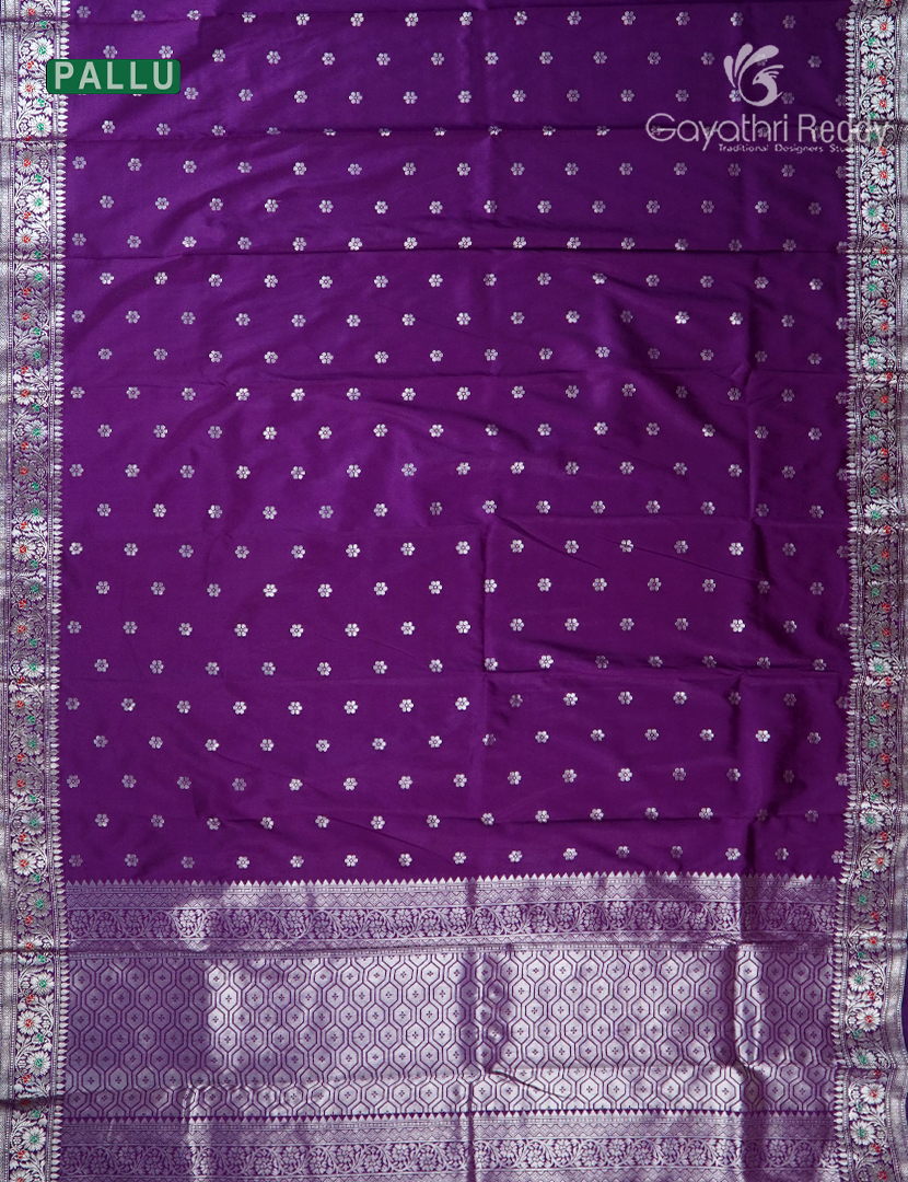 Semi Banaras Katan Silk Saree in Purple