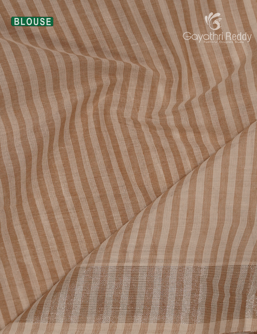 Pure Kanchi Cotton Saree in Cream and Beige