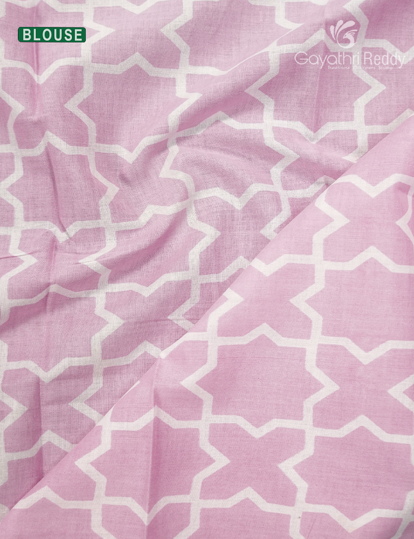 Pure MulMul Cotton Saree in Cream and Baby Pink