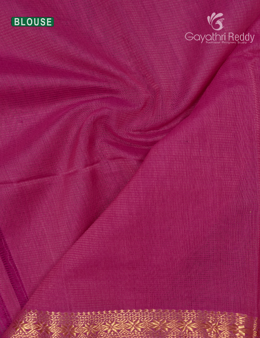 Pure Chanderi Sico Saree in Rani Pink