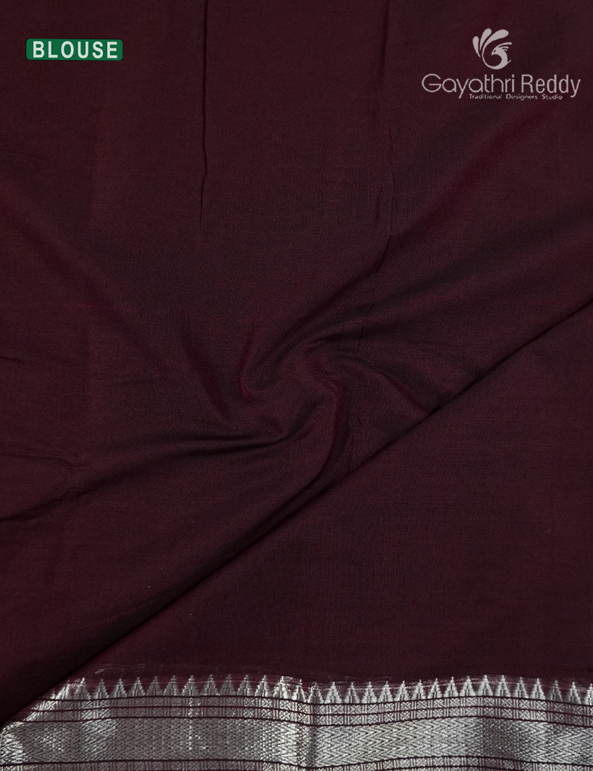 Pure Narayanpet Cotton Saree in Brown