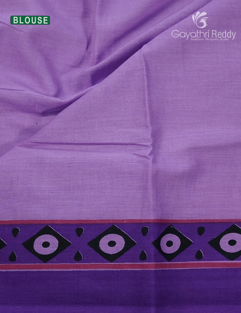 Premium Quality Cotton Kota Saree in Lavender and Purple