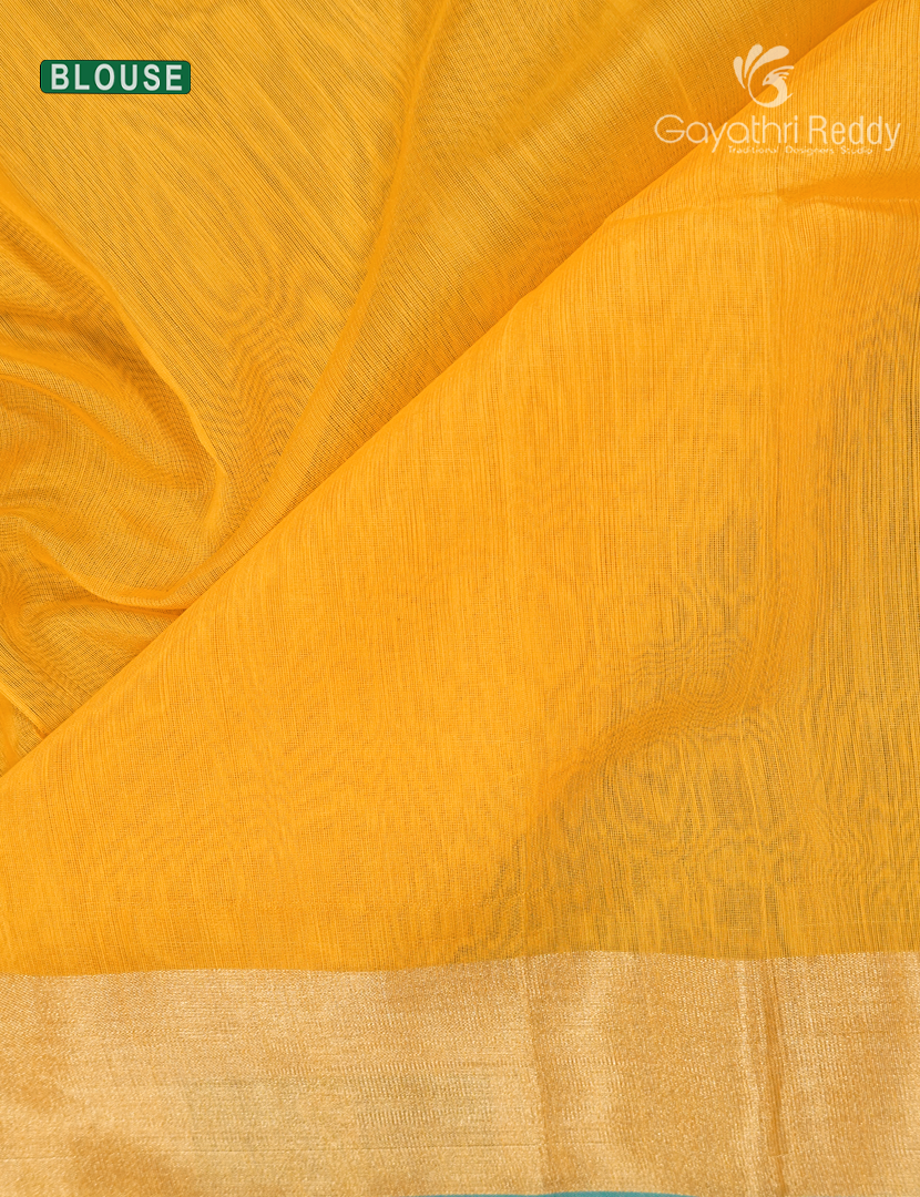 Pure Chanderi Sico Saree in Mango Yellow
