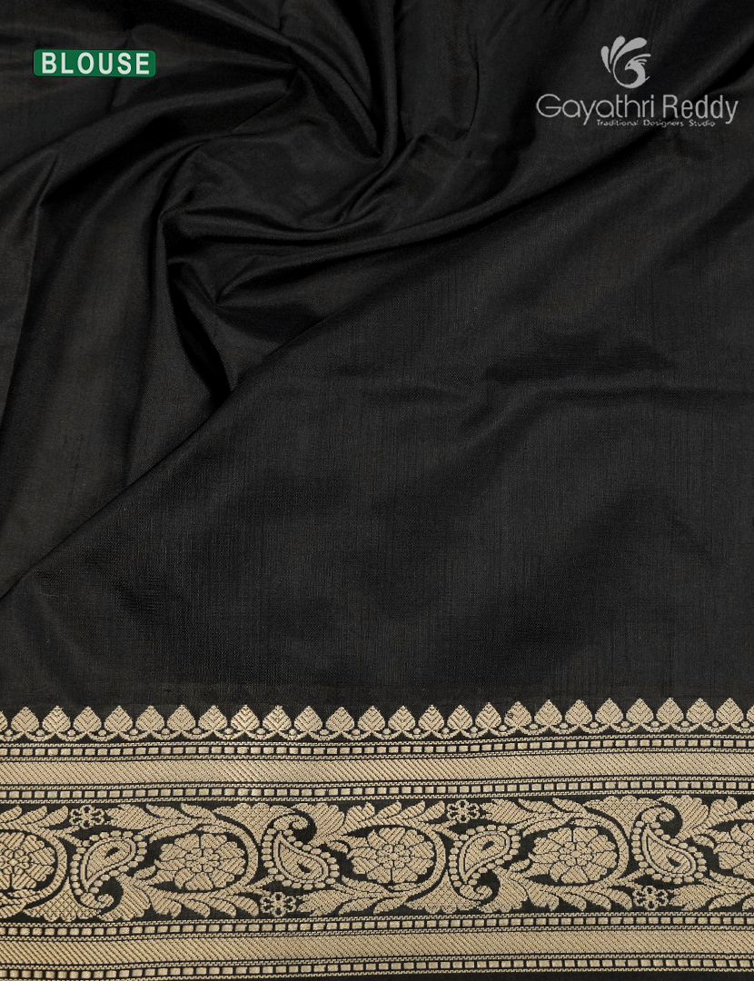 Pure Banaras Katan Silk Saree in Black