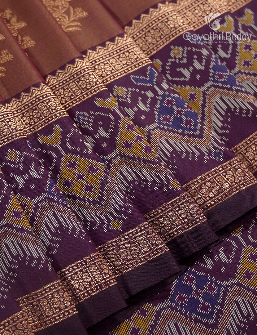 Semi Kanchipuram Art Silk Saree in Earthy Brown