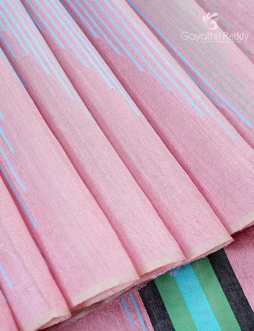 Pure Khadi Pattu Saree in Pastel Baby Pink