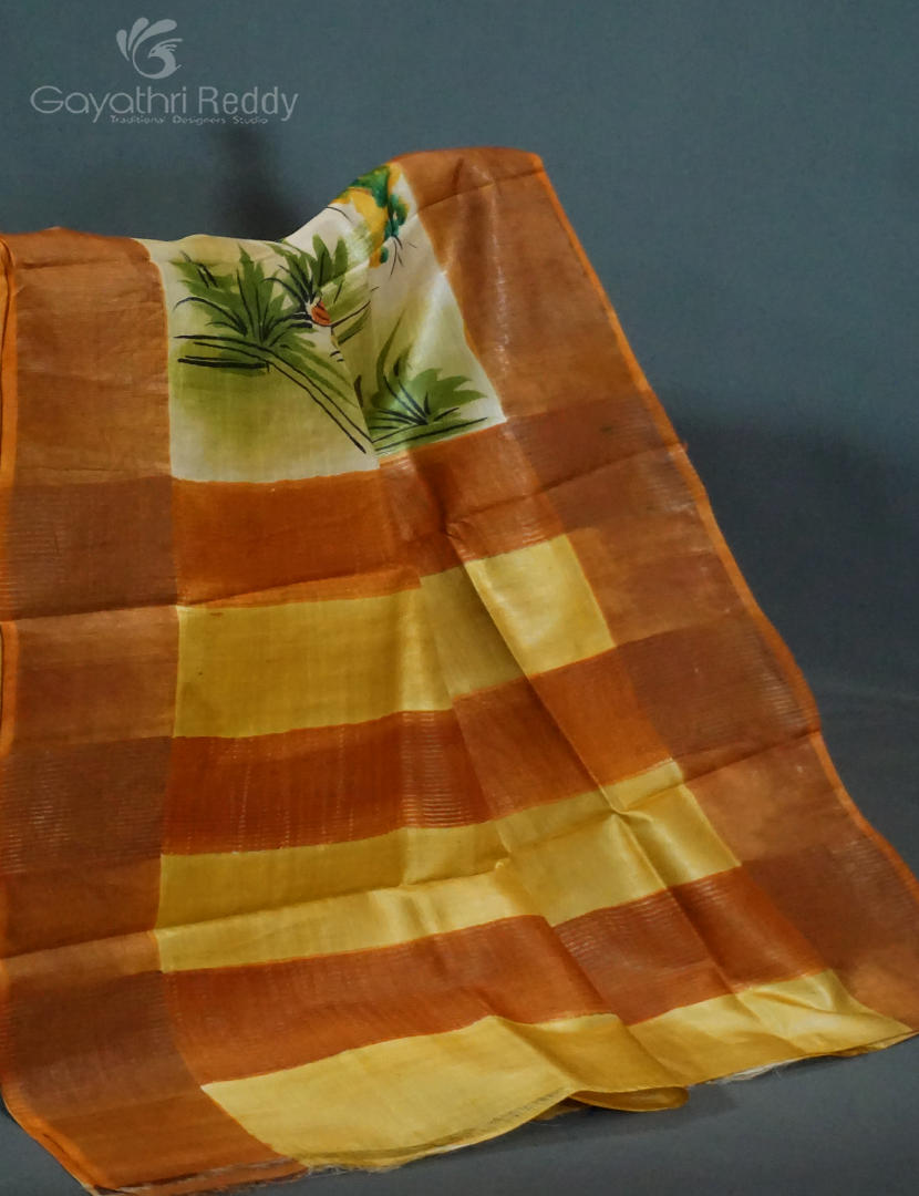 PURE DESI TUSSAR SILK HAND PAINTED-TS792