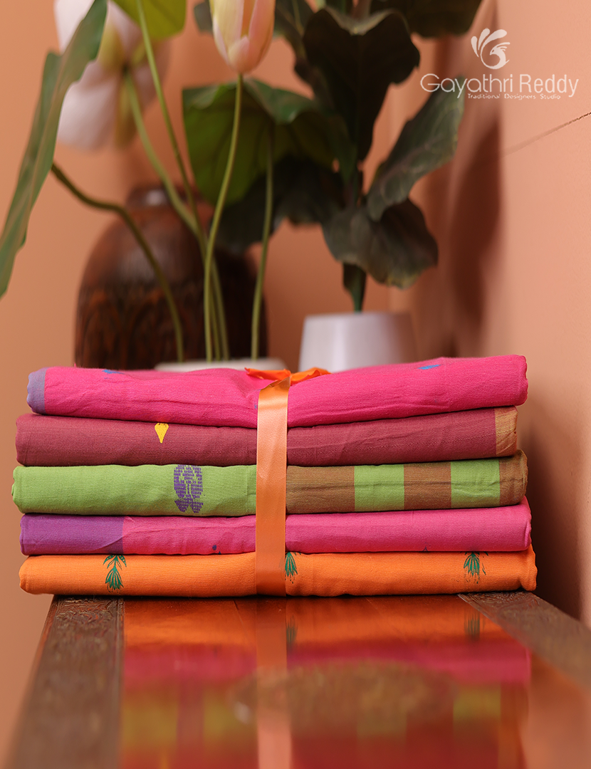 Silk Cotton Sarees Combo ( Set of 5 )