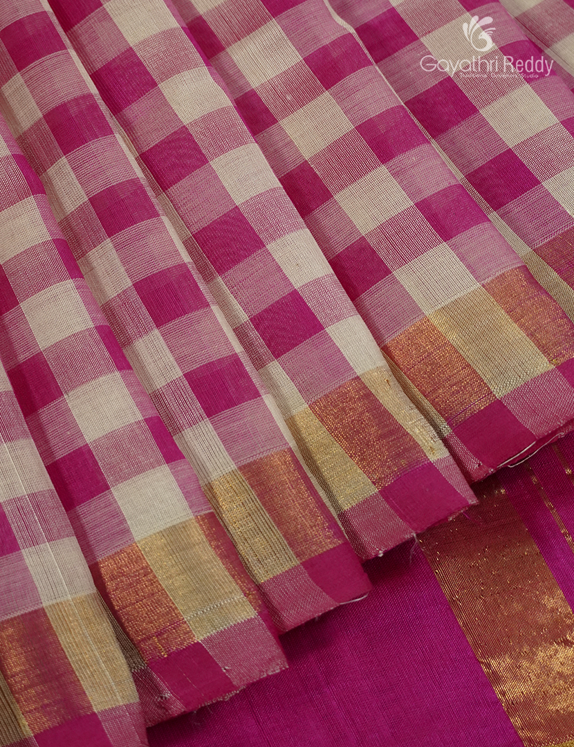 Pure Arani Sico Saree in Rani Pink