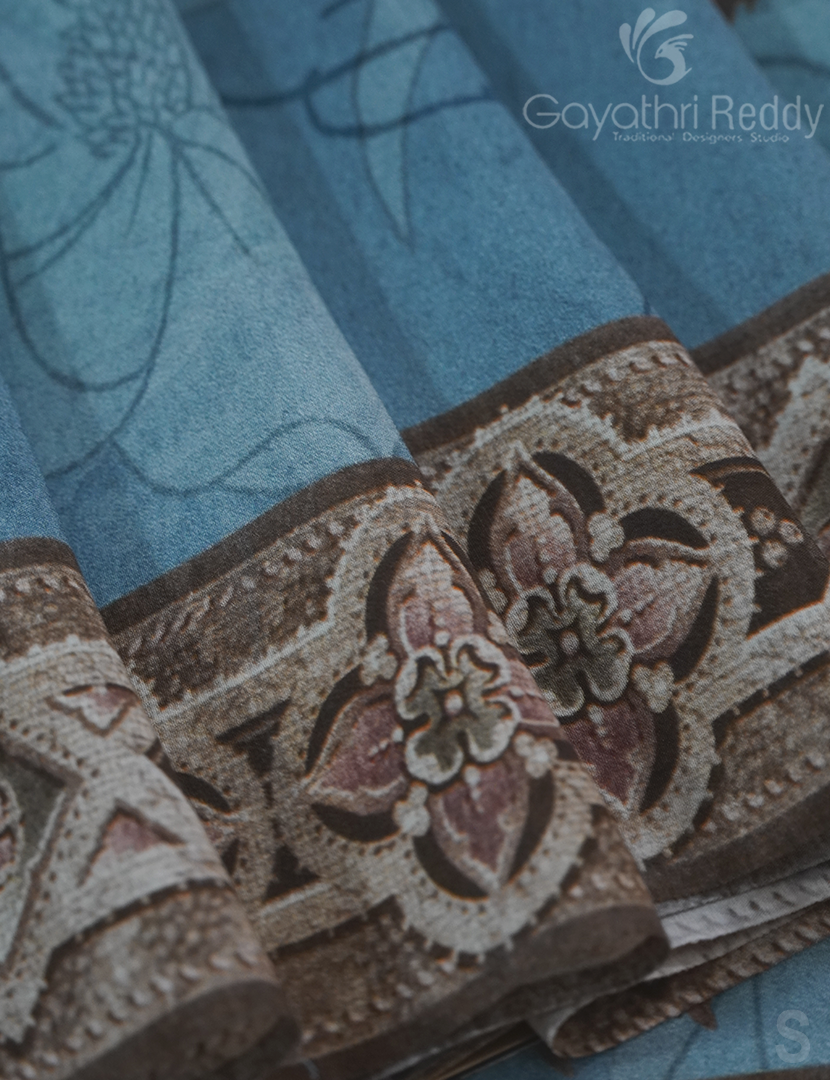 PURE CRAPE PRINTED SAREE-PCP15