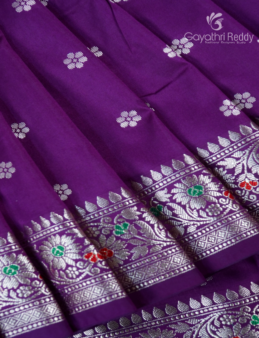 Semi Banaras Katan Silk Saree in Purple