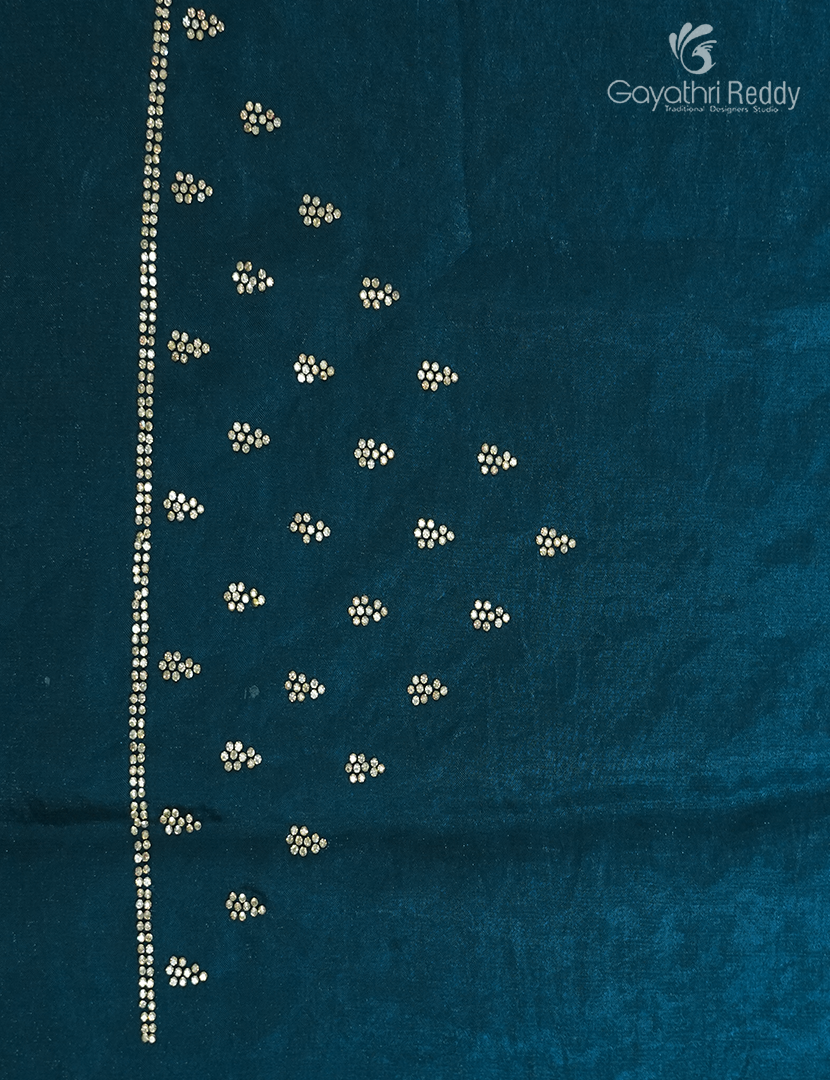 Organza Fancy Saree in Peacock Blue