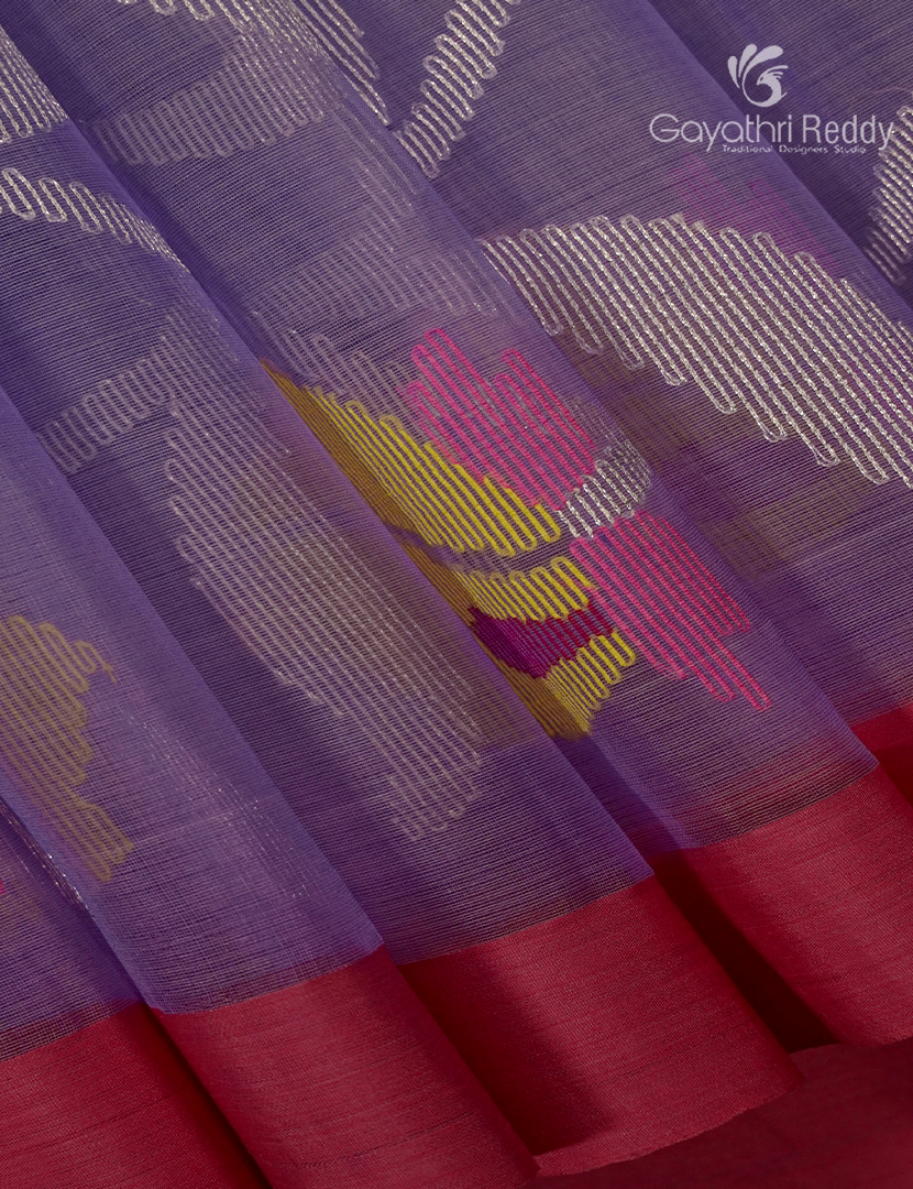 Pure Jamdani Kora Saree in Lavender