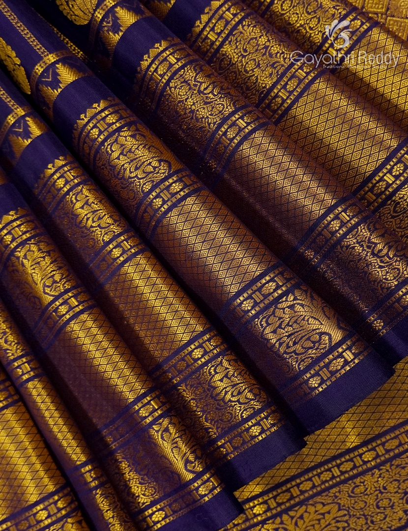 Pure Gadwal Silk Saree in Deep Blue