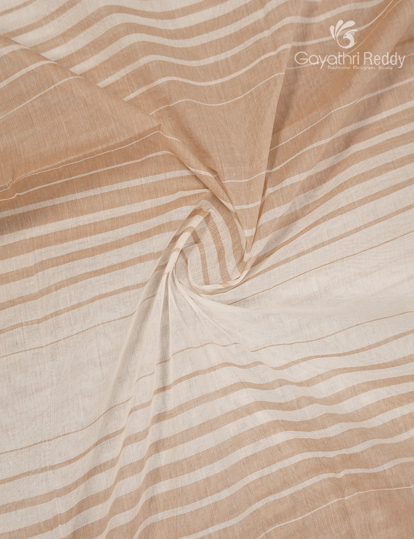 Pure Kanchi Cotton Saree in Cream and Beige