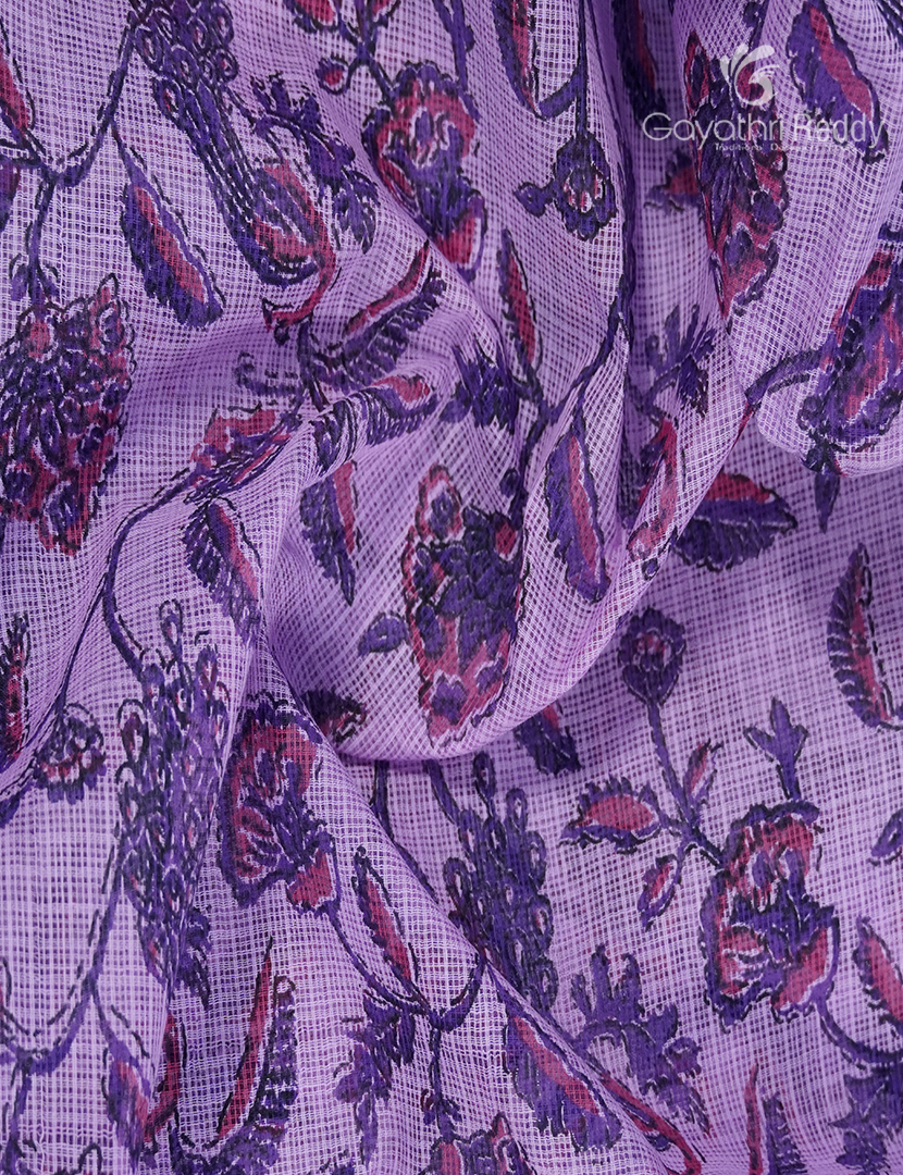 Premium Quality Cotton Kota Saree in Lavender and Purple