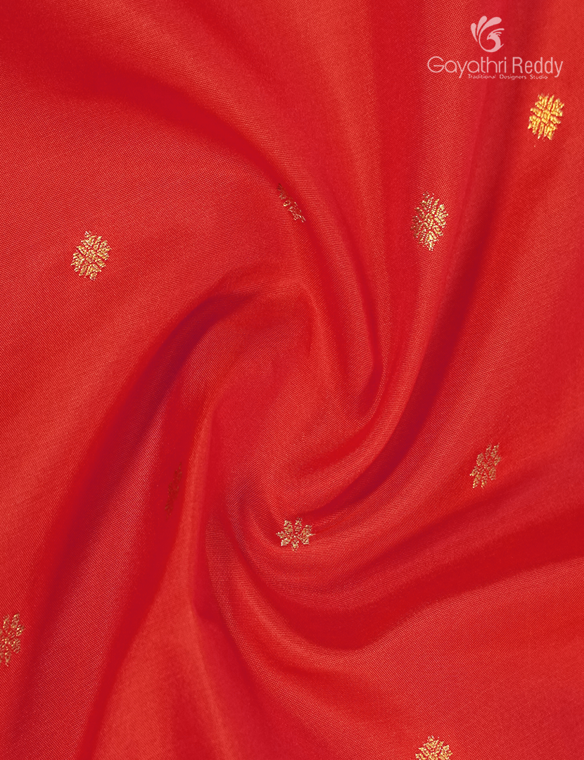 Pure Kanchipuram Silk Saree in Orange
