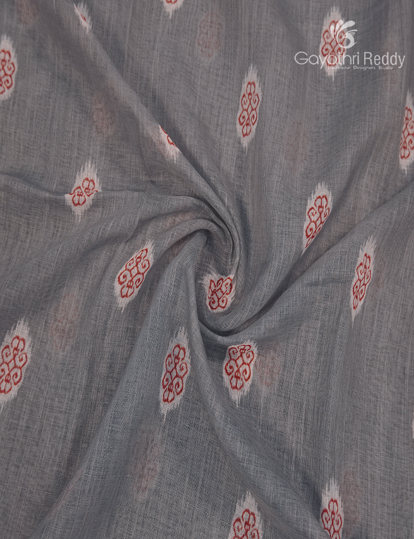 Linen Cotton Saree in Grey