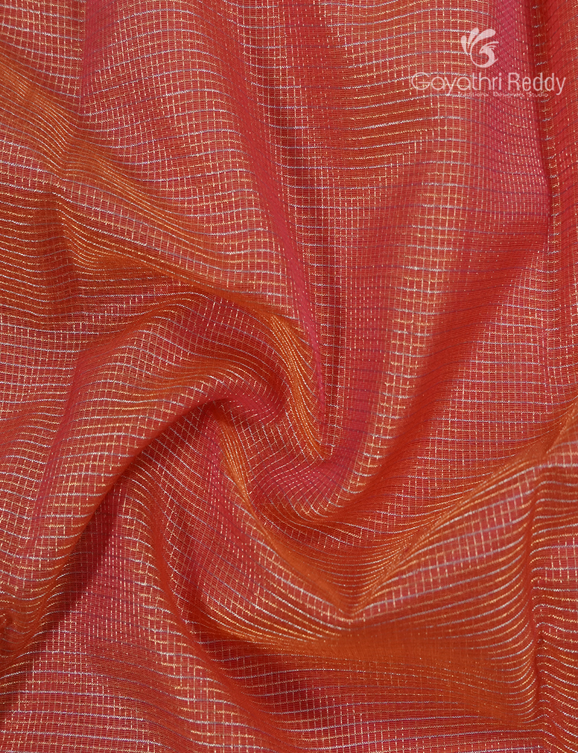 Pure Kanchipuram Sico Saree in Peachish Orange